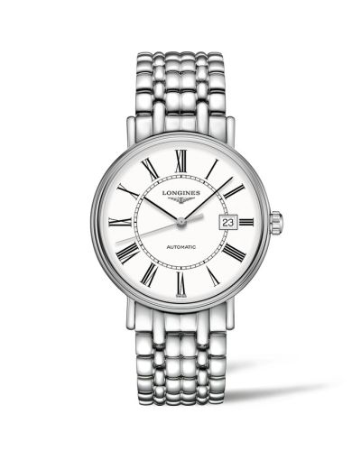 Longines Presence 40 Automatic Stainless Steel / White - Roman / Bracelet L4.922.4.11.6