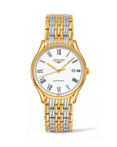 Longines Lyre 38.5 Automatic PVD Gold / White - Roman / Bracelet L4.960.2.11.7