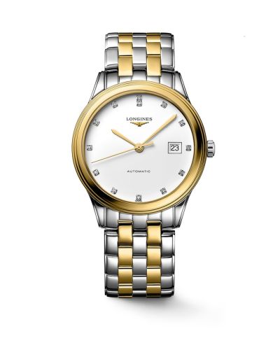 Longines Flagship 38.5 Automatic Stainless Steel - Yellow Gold / White - Diamond / Bracelet L4.974.3.27.7