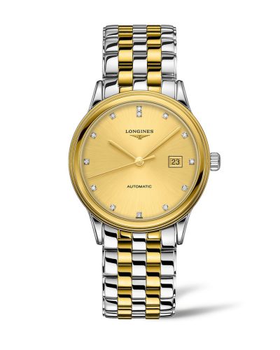 Longines Flagship 40 Stainless Steel - Yellow Gold / Gilt - Diamond / Bracelet L4.984.3.37.7