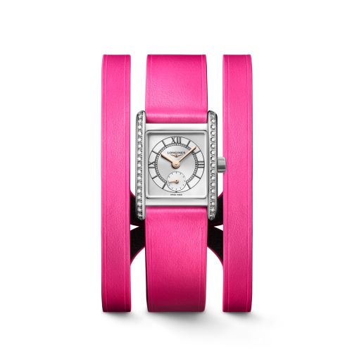 Longines Mini DolceVita 21.5 Quartz Stainless Steel - Diamond / 150th Kentucky Derby / Triple Cuff Pink L5.200.0.70.2