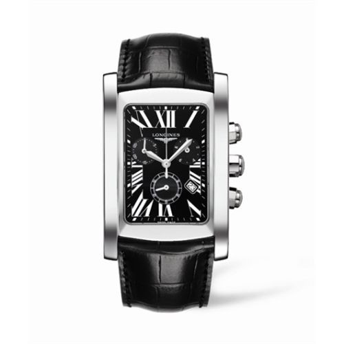 Longines DolceVita XL Chronograph Stainless Steel Black Roman L5.687.4.79.3