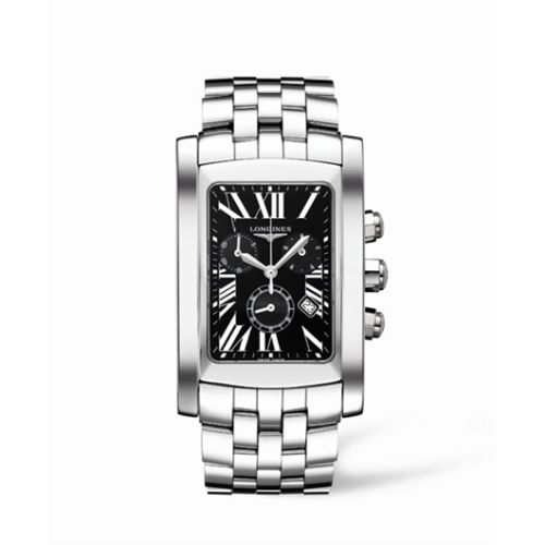 Longines DolceVita XL Chronograph Stainless Steel Black Roman L5.687.4.79.6