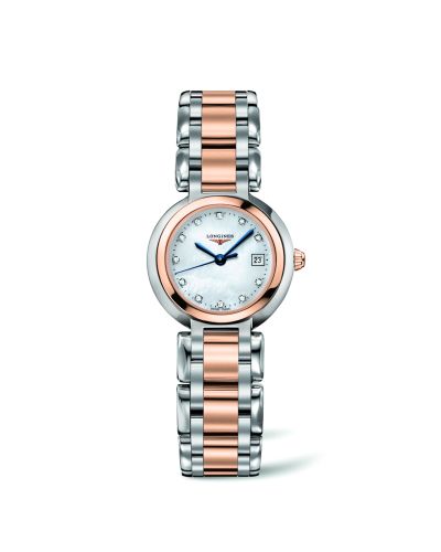 Longines PrimaLuna Quartz 26.5 Stainless Steel / Pink Gold / MOP / Bracelet L8.110.5.87.6