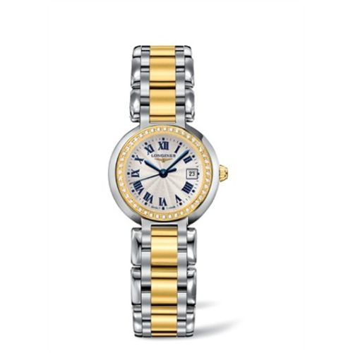 Longines PrimaLuna Quartz 26.5 Stainless Steel / Yellow Gold / Diamond / Silver - Roman / Bracelet L8.110.5.95.6