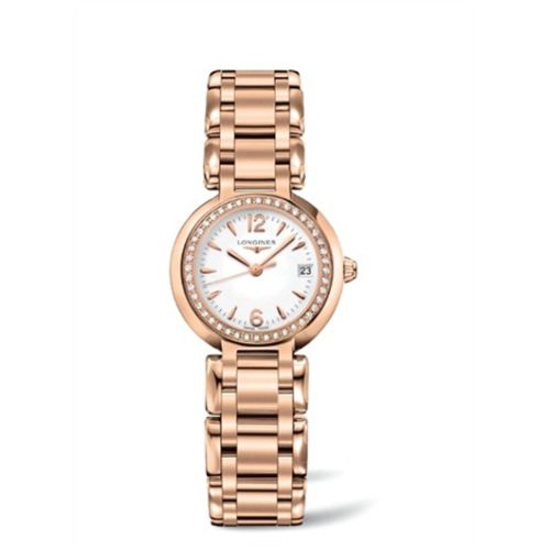 Longines PrimaLuna Quartz 26.5 Pink Gold / Diamond / White / Bracelet L8.110.9.16.6