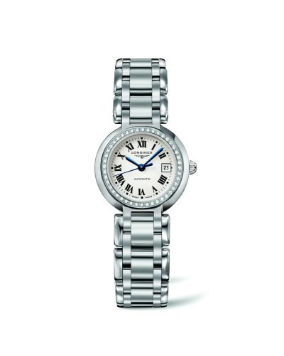 Longines PrimaLuna Automatic 26.5 Stainless Steel / Diamond / Silver - Roman / Bracelet L8.111.0.71.6