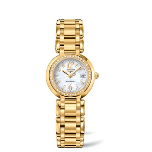 Longines PrimaLuna Automatic 26.5 Yellow Gold Diamond Funky MOP L8.111.7.83.6