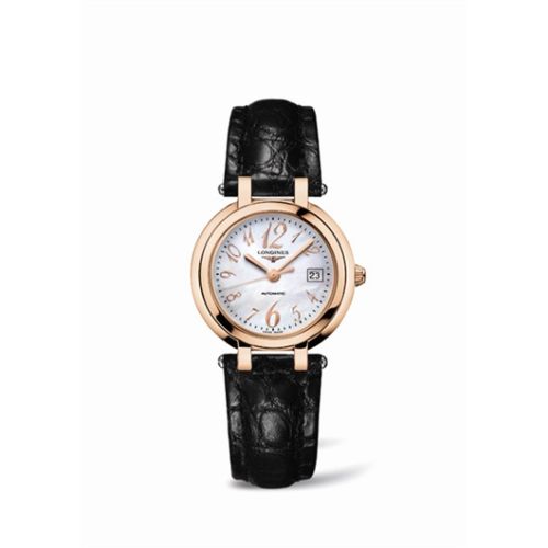 Longines PrimaLuna Automatic 30 Pink Gold Leather Funky MOP L8.113.8.83.2