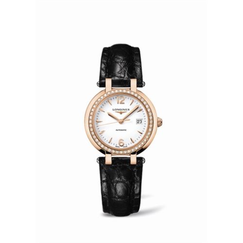 Longines PrimaLuna Automatic 30 Pink Gold Diamond Leather Arabic L8.113.9.16.2