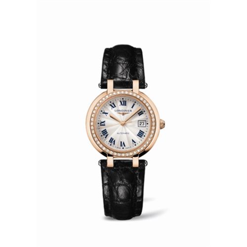 Longines PrimaLuna Automatic 30 Pink Gold Diamond Leather L8.113.9.78.2