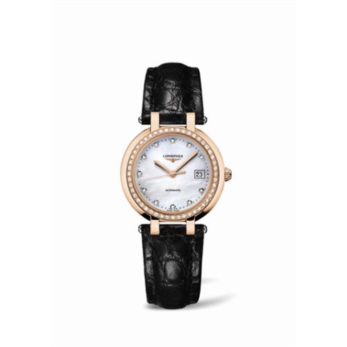 Longines PrimaLuna Automatic 30 Pink Gold Diamond Leather MOP L8.113.9.87.2