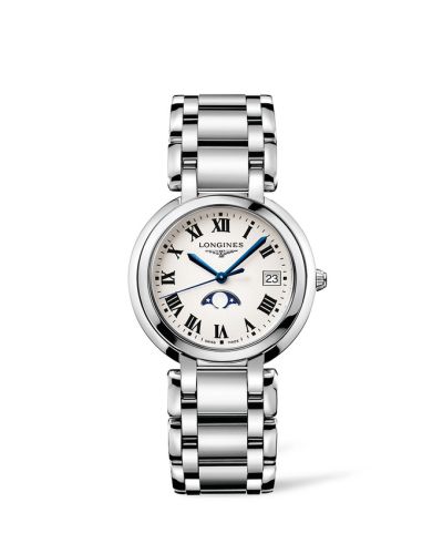 Longines PrimaLuna 34 Quartz Moonphase Stainless Steel / Silver - Roman / Bracelet L8.116.4.71.6