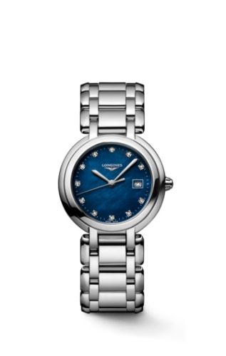 Longines PrimaLuna Quartz 30 Stainless Steel / Blue MOP / Bracelet L8.122.4.98.6