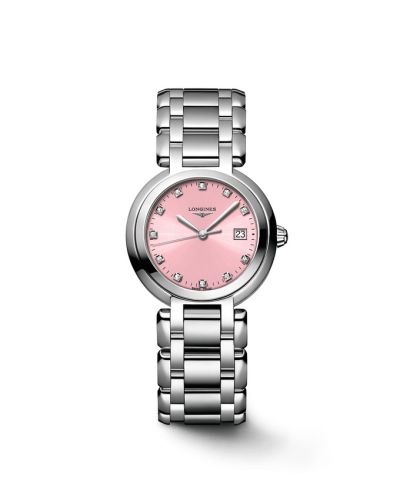 Longines PrimaLuna Quartz 30 Stainless Steel / Pink / Bracelet L8.122.4.99.6
