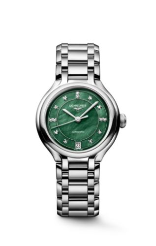 Longines PrimaLuna 34 Automatic Stainless Steel / Green MOP / Bracelet L8.124.4.07.6