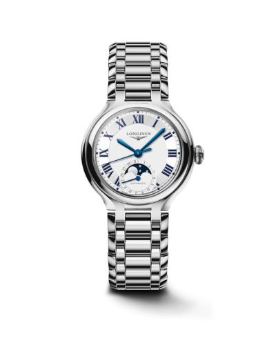 Longines PrimaLuna 34 Automatic Moonphase Stainless Steel / Silver - Roman / Bracelet L8.126.4.71.6