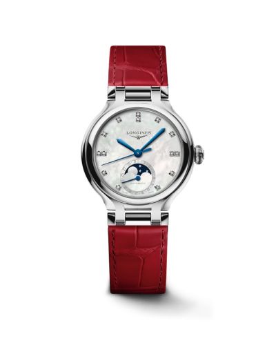 Longines PrimaLuna 34 Automatic Moonphase Stainless Steel / MOP L8.126.4.87.2
