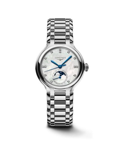 Longines PrimaLuna 34 Automatic Moonphase Stainless Steel / MOP / Bracelet L8.126.4.87.6