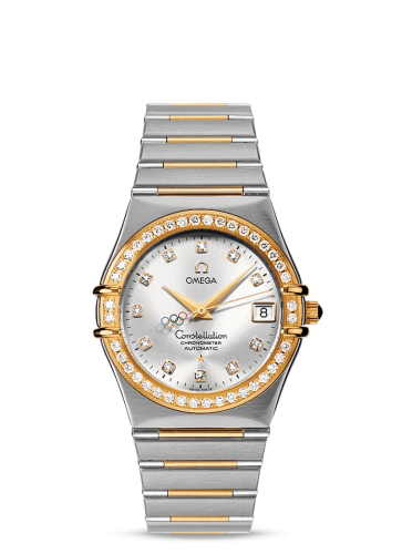 Omega Constellation Co-Axial 35.5 Stainless Steel / Yellow Gold / Diamond / Silver / Olympic Beijing 2008 111.25.36.10.52.001