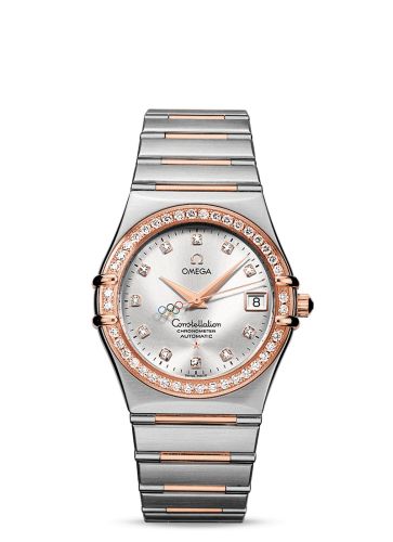 Omega Constellation Automatic 36 Stainless Steel / Red Gold / Diamond / Beijing Olympics 2008 111.25.36.10.52.002