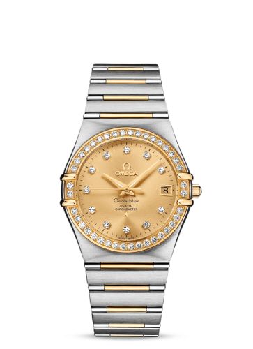 Omega Constellation Automatic 36 Stainless Steel / Yellow Gold / Diamond / Champagne / 160 Years 111.25.36.20.58.001