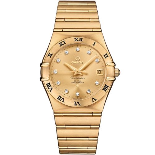Omega Constellation Co-Axial 35.5 Yellow Gold / Champagne - Diamond 111.50.36.20.58.001
