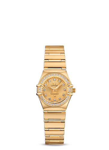 Omega Constellation Quartz 22.5 Yellow Gold / Diamond / Champagne Supernova / 160 Years 111.55.23.60.58.001