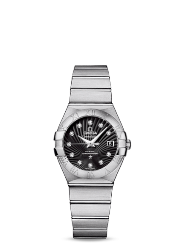 Omega Constellation Co-Axial 27 Brushed Stainless Steel / Black Supernova 123.10.27.20.51.001