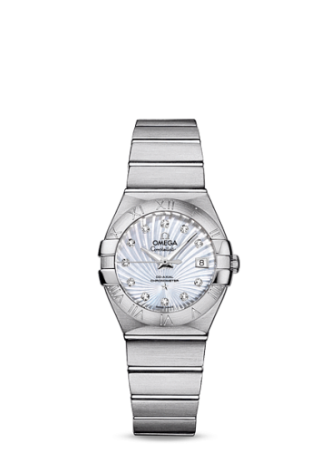 Omega Constellation Co-Axial 27 Brushed Stainless Steel / MOP Supernova 123.10.27.20.55.001