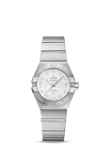 Omega Constellation Co-Axial 27 Brushed Stainless Steel / Wavy MOP 123.10.27.20.55.002