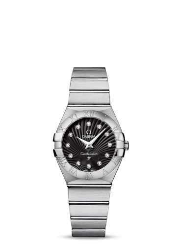 Omega Constellation Quartz 27 Brushed Stainless Steel / Black Supernova 123.10.27.60.51.001