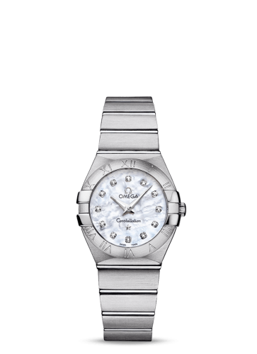 Omega Constellation Quartz 27 Brushed Stainless Steel / MOP 123.10.27.60.55.001