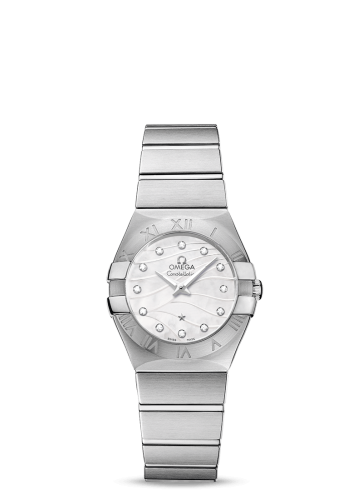 Omega Constellation Quartz 27 Brushed Stainless Steel / White MOP 123.10.27.60.55.003