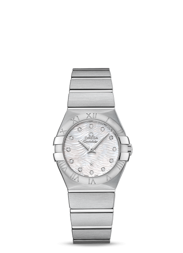 Omega Constellation Quartz 27 Brushed Stainless Steel / White MOP 123.10.27.60.55.004