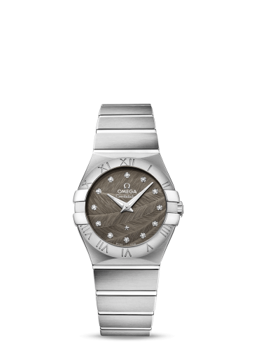 Omega Constellation Quartz 27 Brushed Stainless Steel / Grey Feather 123.10.27.60.56.001