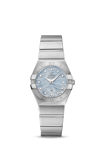 Omega Constellation Quartz 27 Brushed Stainless Steel / Blue MOP 123.10.27.60.57.001