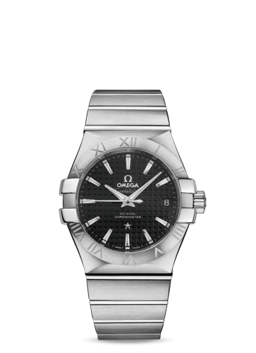 Omega Constellation Co-Axial 35 Stainless Steel / Black Clous de Paris 123.10.35.20.01.002