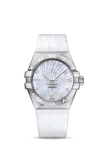 Omega Constellation Co-Axial 35 Stainless Steel / MOP Supernova / Alligator 123.13.35.20.55.001