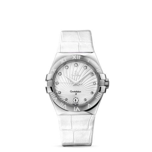 Omega Constellation Quartz 35 Stainless Steel / White Supernova / Alligator 123.13.35.60.52.001