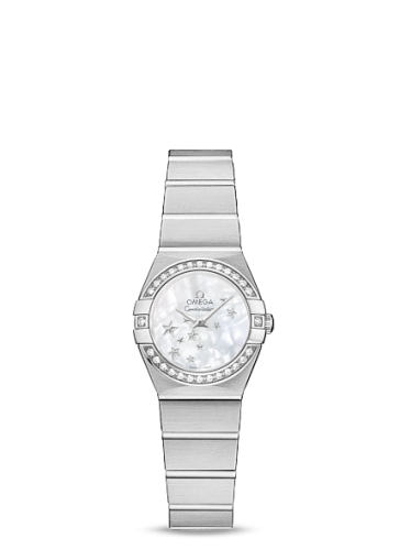 Omega Constellation Quartz 24 Brushed Stainless Steel / Diamond / MOP Star 123.15.24.60.05.003
