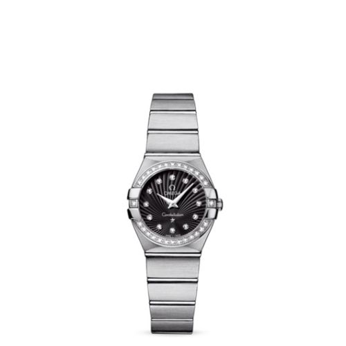 Omega Constellation Quartz 24 Brushed Stainless Steel / Diamond / Black Supernova 123.15.24.60.51.001