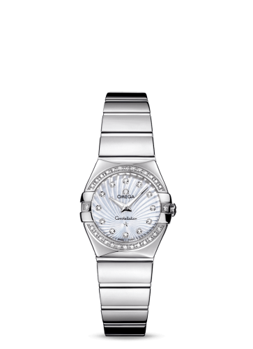 Omega Constellation Quartz 24 Polished Stainless Steel / Diamond / MOP Supernova 123.15.24.60.55.004