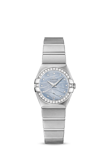 Omega Constellation Quartz 24 Brushed Stainless Steel / Diamond / Blue MOP 123.15.24.60.57.001