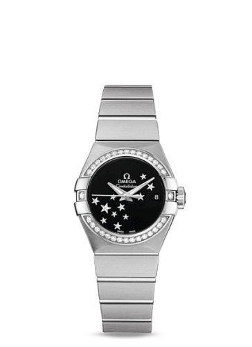 Omega Constellation Co-Axial 27 Brushed Stainless Steel / Diamond / Black Stars 123.15.27.20.01.001