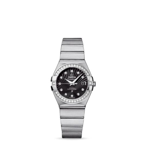 Omega Constellation Co-Axial 27 Brushed Stainless Steel / Diamond / Black Supernova 123.15.27.20.51.001