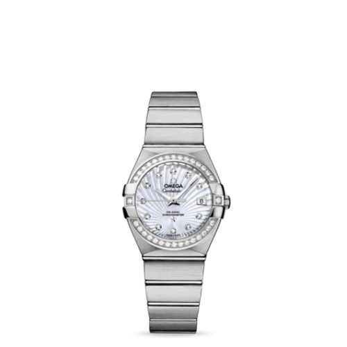 Omega Constellation Co-Axial 27 Brushed Stainless Steel / Diamond / MOP Supernova 123.15.27.20.55.001
