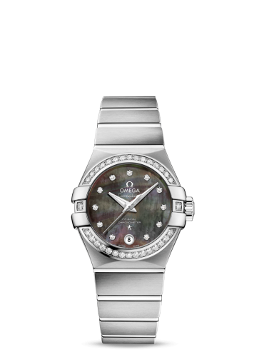 Omega Constellation Co-Axial 27 Brushed Stainless Steel / Diamond / Tahiti MOP 123.15.27.20.57.003