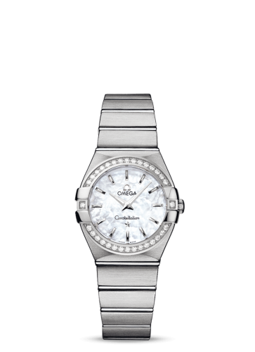 Omega Constellation Quartz 27 Brushed Stainless Steel / Diamond / MOP 123.15.27.60.05.001