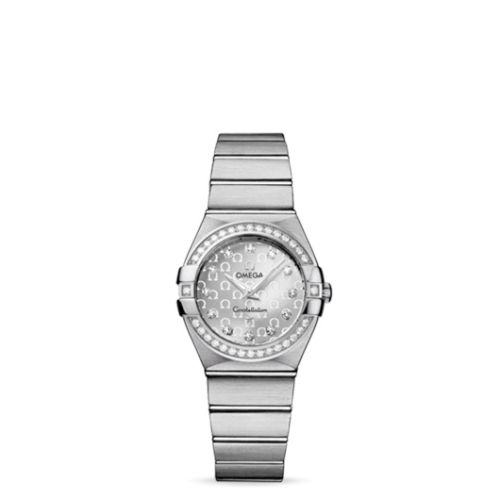 Constellation Quartz 27 Brushed Stainless Steel / Diamond / Silver Omega 123.15.27.60.52.001